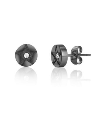 Stainless Steel,  Round Star CZ Studs
