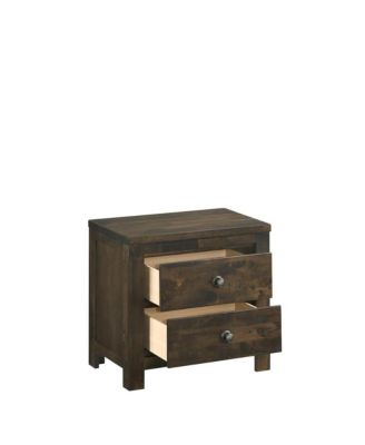 Furniture Ridge Solid Wood Bedroom Nightstand in Rustic