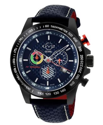 Men's Scuderia Swiss Quartz Italian Leather Strap Watch