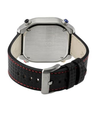 Men's Quattro Swiss Quartz with stitching Leather Strap Watch