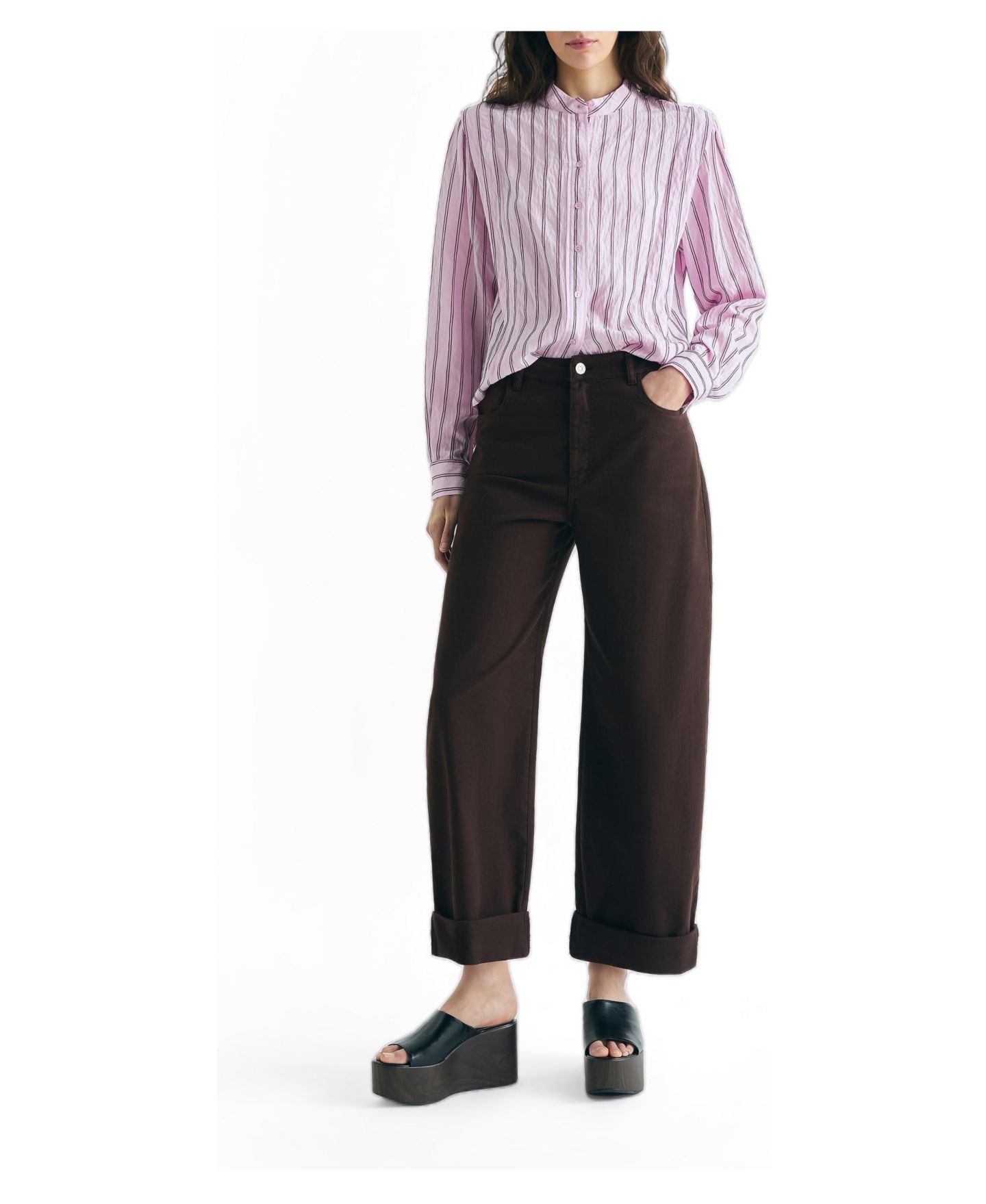 Женская рубашка Scalpers Shoulder Pad Effect Striped — фото 2