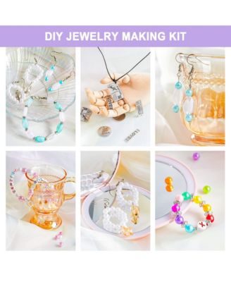 Jewelry Making Kit Beads Wire Findings Bracelet Necklace Earrings Instructions