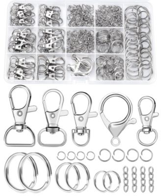 325PCS Keychain Making Kit Lobster Clasp Swivel Hook Jump rings Extender Chain