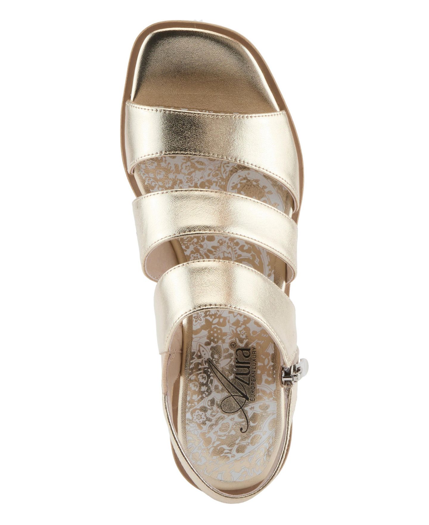 Женские сандалии Azura Corrigate Platform Wedge with Soft Padded Lining, цвет: Золотой — фото 3