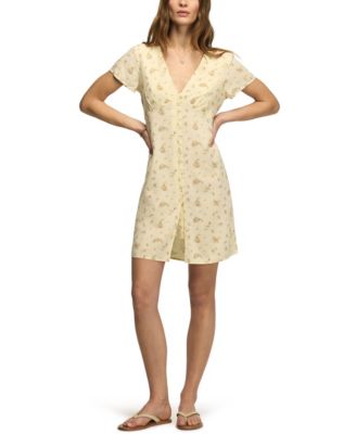 Women's Printed V-Neck Mini Slip Dress