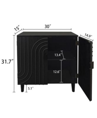 Modern Wood Storage Cabinet 30in Decorative Door Accent Sideboard For Bedroom Entryway