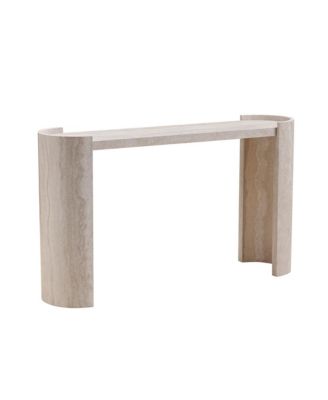 53.15in Faux Mars Marble Narrow Console Table Modern Entryway Sofa Table