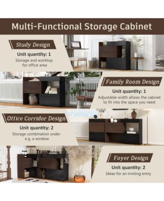 32.5-58.8in Extendable Rotating Storage Cabinet Buffet Sideboard
