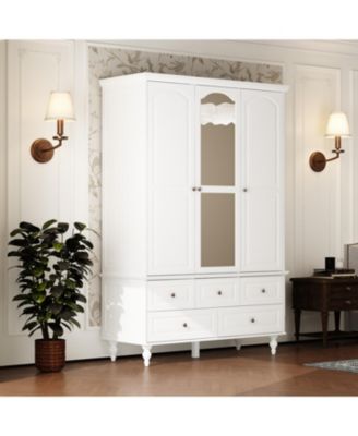 Big Wardrobe Armoires With Mirror, Drawers, Shelves.