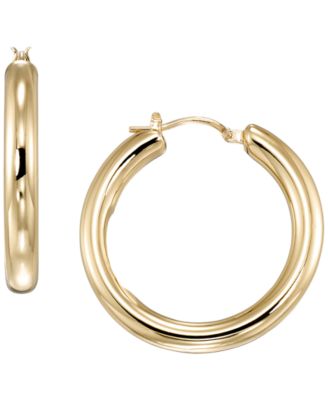 Polished Hoop Earrings in 10k Yellow Gold