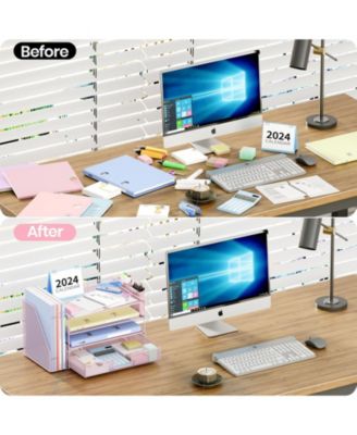 Desk Organizer 4-Tier File Drawer Pen Holders