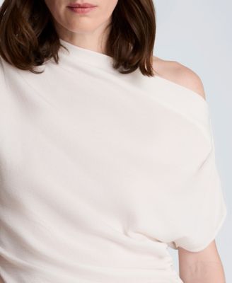 Women's Asymmetrical Drape Short-Sleeve Top