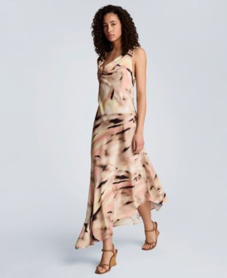 Women's Asymmetrical Hem Cowl Neck Dress