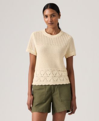 Women's Isabelle Crochet Short-Sleeve Sweater