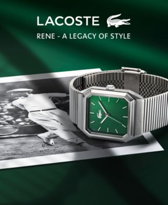 Men's Rene Silver Tone Stainless Steel Mesh Bracelet Watch, 31x32mm