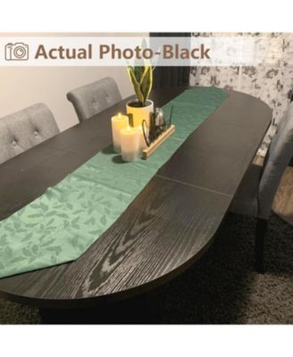 Dining Table for 4-6 People, Circle Kitchen Table with Cross Base, Farmhouse Wood Dinner Table for Apartment, Walnut Brown