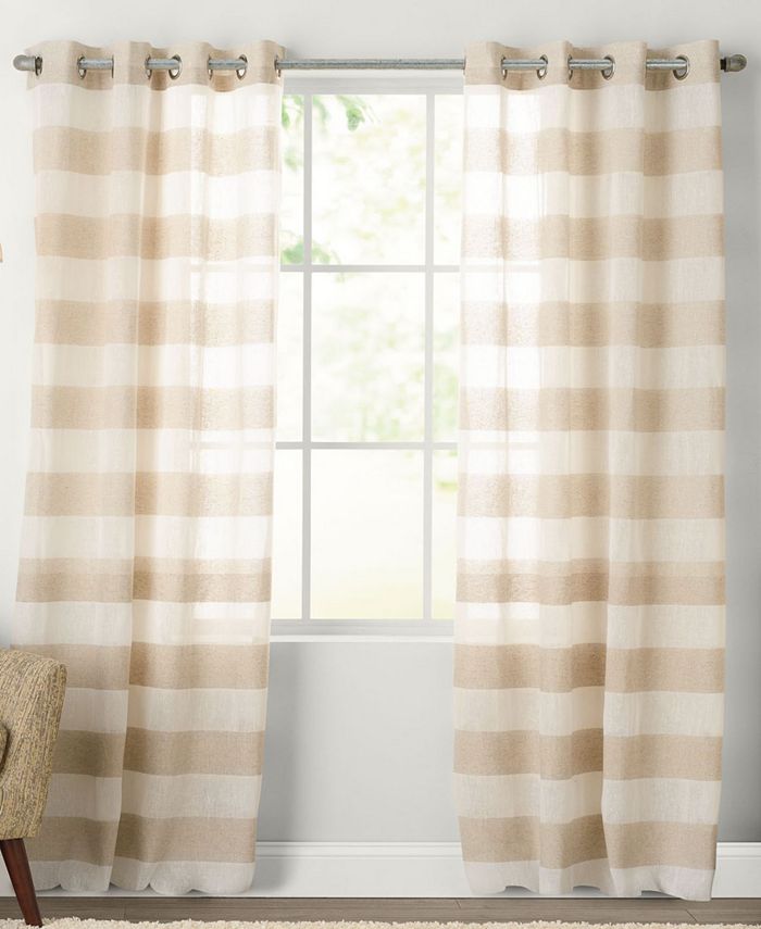 Miller Curtains Arlen Stripe 50" x 95" Grommet Curtain Panel Macy's