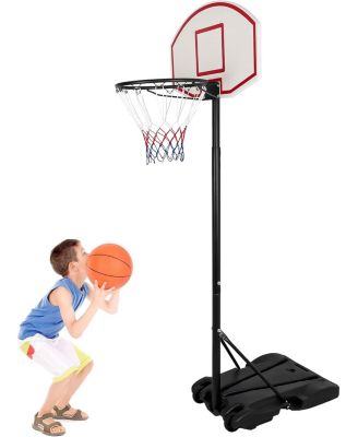 Portable Basketball Hoop Outdoor, Adjustable Basketball Goal 5.4-7Ft, Basket Ball Hoop for Kids, Youth, Driveway Backyard Hoop