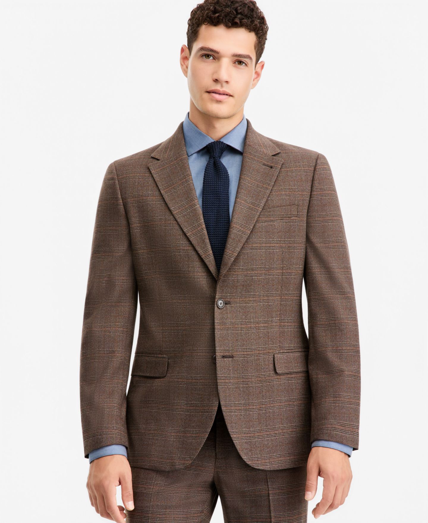 Мужские комплекты Nautica Modern-Fit Stretch Fall 2-Piece Suit, цвет: Коричневый клетчатый — фото 3