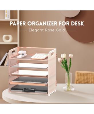 5-Tier Mesh Letter Tray Desk Organizer