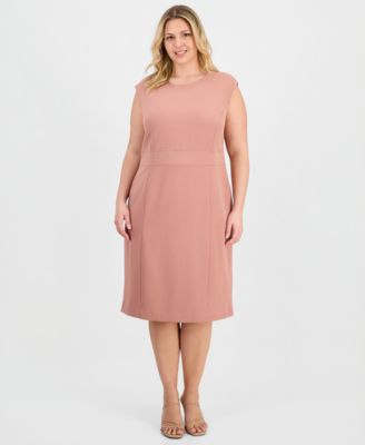 Plus Size Extended Cap Sleeve Sheath Dress