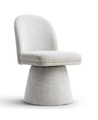 Modern Armless Upholstered Fabric 360 Swivel Dining Chair 1 Piece