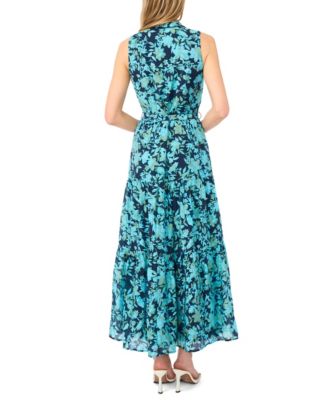 CeCe Women's Sleeveless Maxi Shirtdress - Blue - Size M - Classic Navy