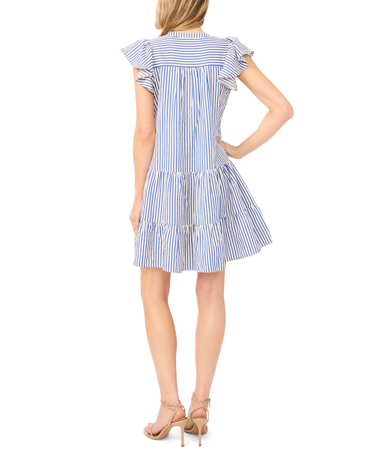 CeCe Women's Short-Sleeve Ruffle Tiered Dress