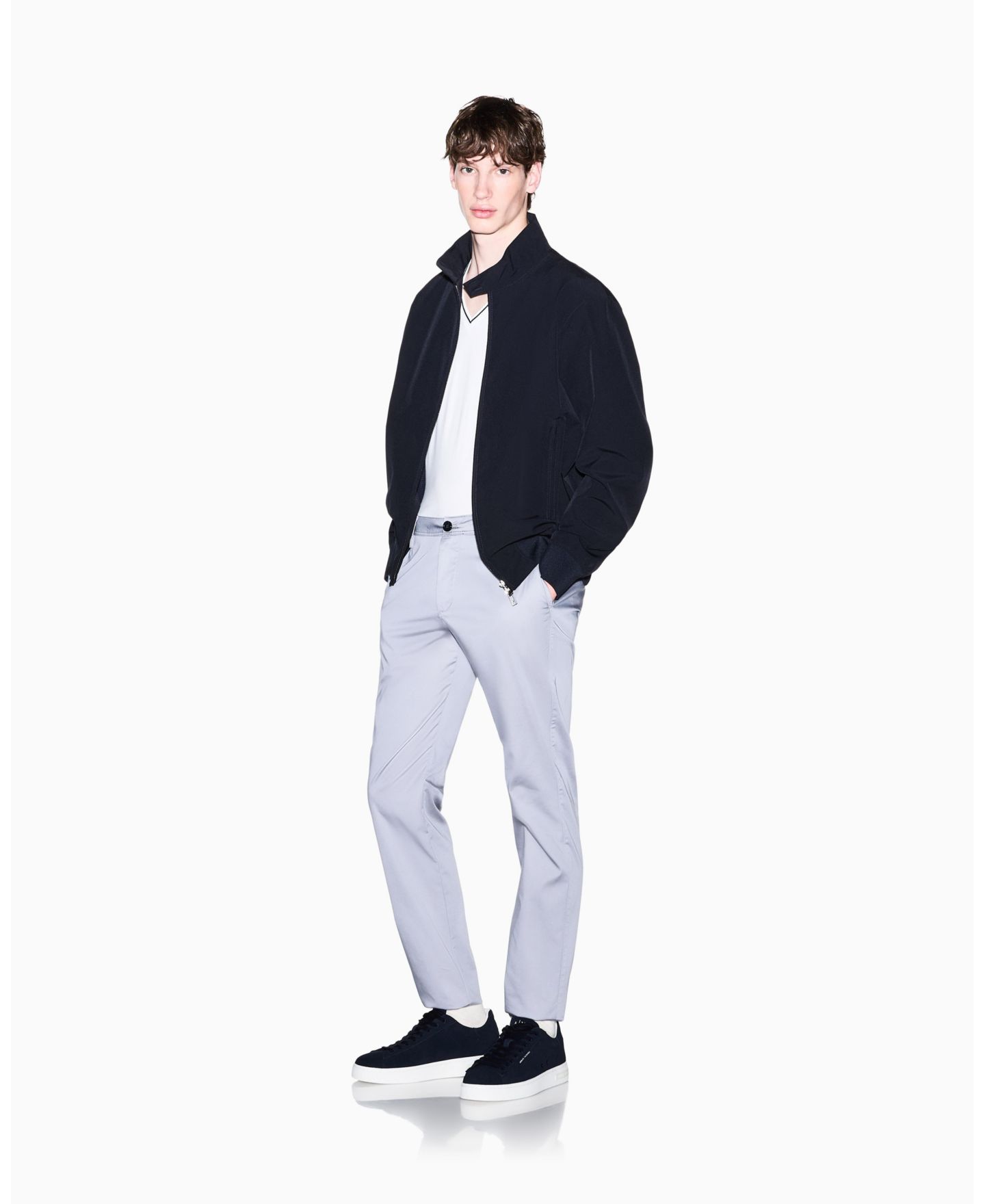 Мужские брюки A|X Armani Exchange Slim Fit Chino, цвет: Серо-бежевый, вариант 1 — фото 2
