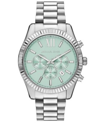 Men's Lexington Quartz Chronograph Silver Stainless Steel Watch 45mm