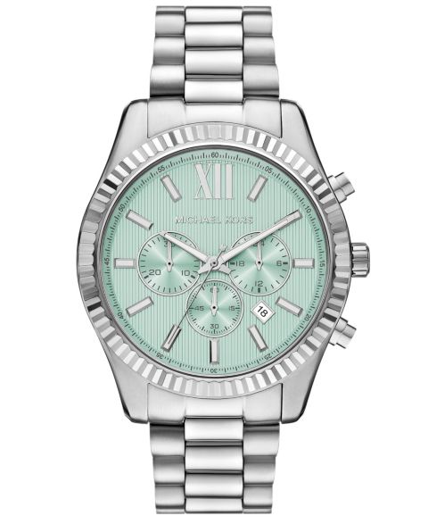 Кварцевые часы-хронограф Michael Kors Lexington из серебристой нержавеющей стали, 45 мм