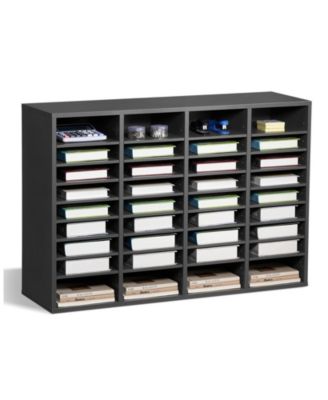 36 Compartment Wooden Literature Organizer Mailbox for Office and Home Storage