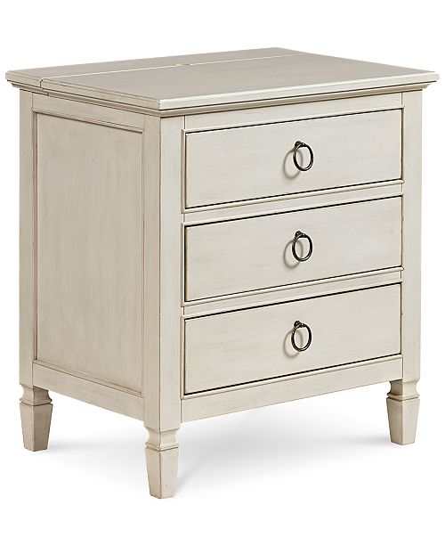 Furniture Sag Harbor White Power Outlet Nightstand Furniture Macy's
