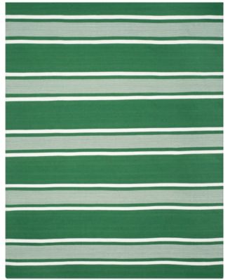 Hanover Stripe LRL2461B Green 8' X 10' Outdoor Area Rug