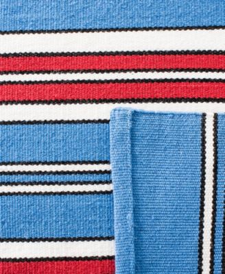 Leopold Stripe LRL2462D Royal Blue 9' X 12' Outdoor Area Rug