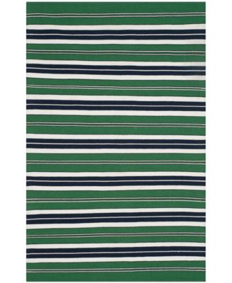 Leopold Stripe LRL2462K Green 4' X 6' Outdoor Area Rug