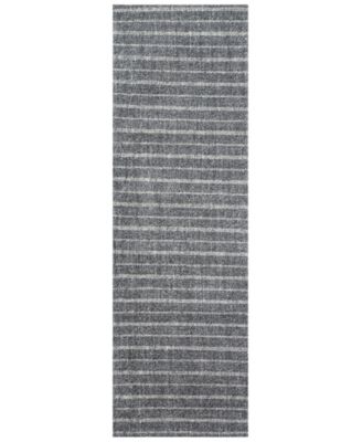 Miles Stripe LRL6400A Charcoal 2'6" X 8' Runner Area Rug