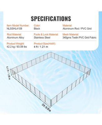 4 x 108 FT Removable Safety Pool Fence With Stainless Steel Legs For DIY Installation