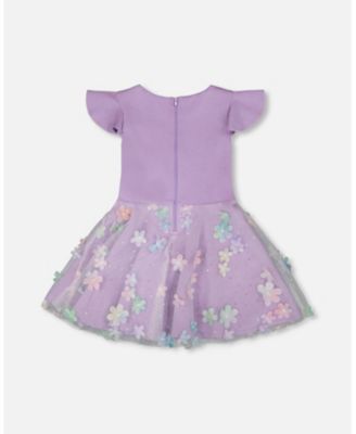 Little Girls Bi-Material Dress Bright Mint