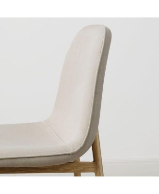 Upholstered Counter Height Bar Stools Set of 3, Wood Look Legs