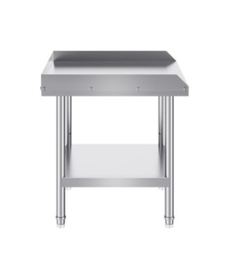 Stainless Steel Work Table 24 x 24 x 26 in Commercial Food Prep with Backsplash