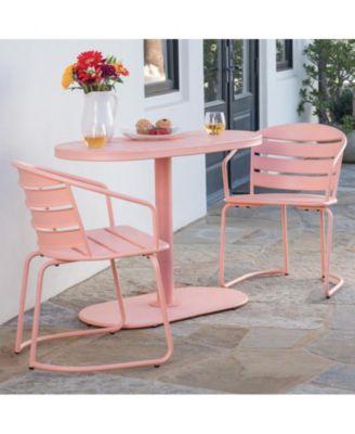 3-Piece Retro Modern Outdoor Bistro Set with Oval Table