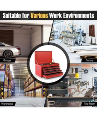 24 Inch Tool Chest Case with 6 Drawers and Top Storage for Garage Repair Shop and Warehouse