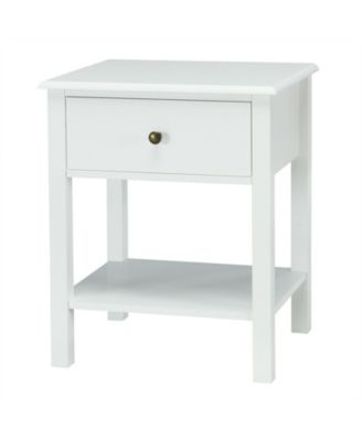 Nightstand End Table with Drawer and Shelf