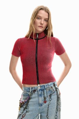 Women's Iridescent T-shirt Zipper