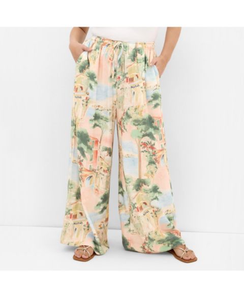 Женские брюки CITY CHIC Halle Sardinia Print Wide Leg