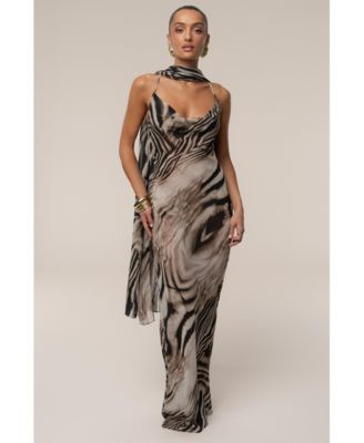 Women's Zebra Print Infinite Journey Maxi Dress