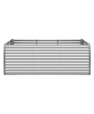 Galvanized Raised Garden Bed 8 x 4 x 3 ft Rectangular Elevated Planter Box for Vegetables
