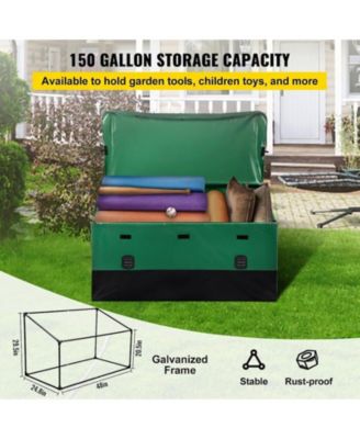 150 Gallon Waterproof PE Tarpaulin Outdoor Storage Box for Garden and Poolside