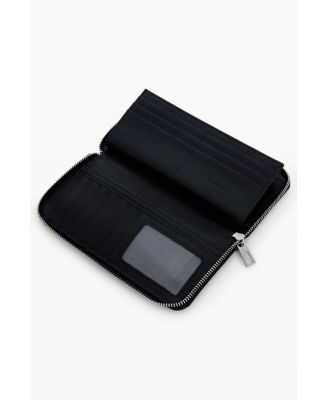 Women's Large faux leather wallet with buckles